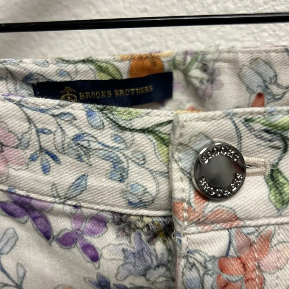 Brooks Brothers Women’s Floral Jeans Orange green Spring Size 10 NWT